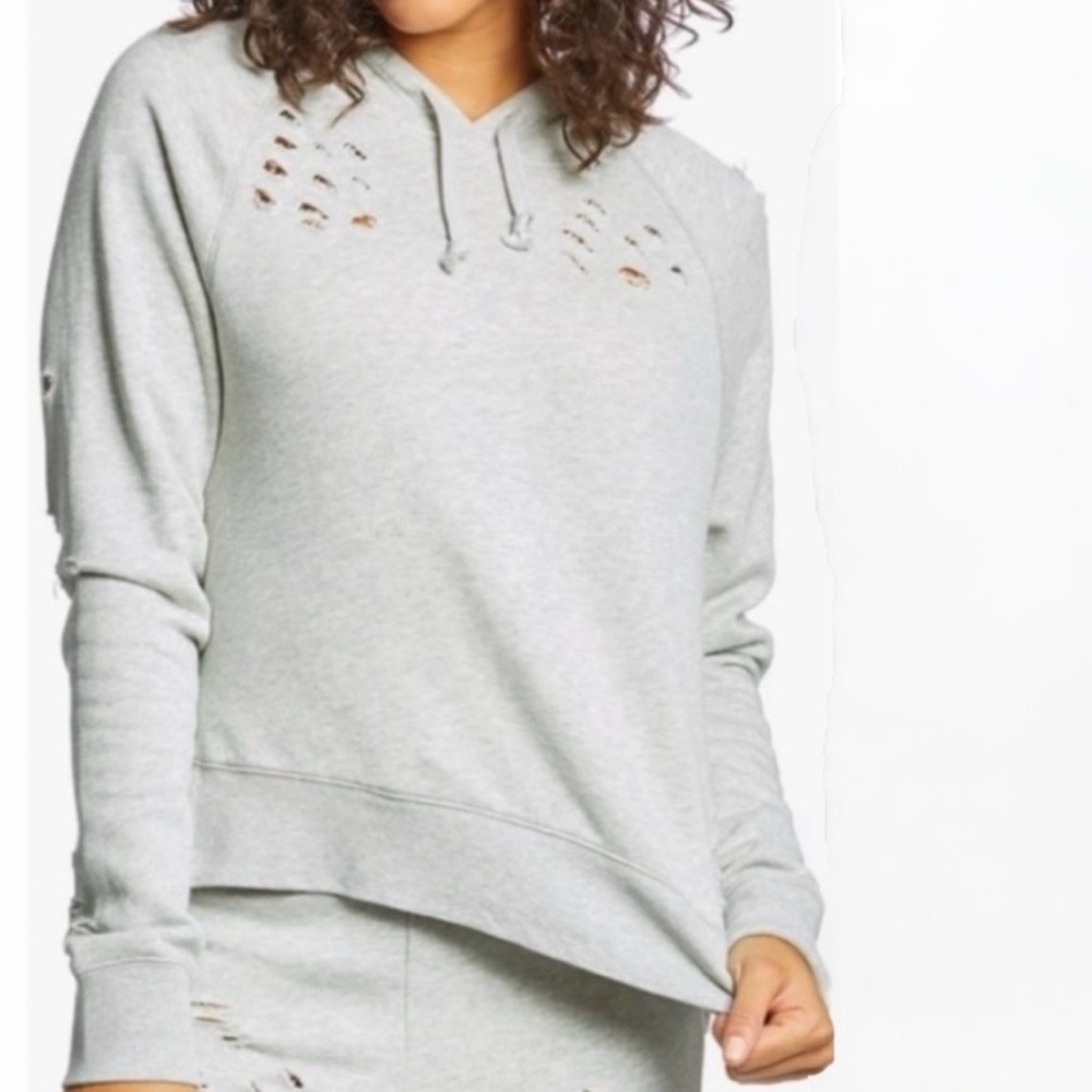 Spiritual Gangster Light Gray Distressed Hoodie